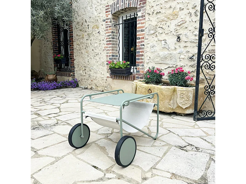 Table d'appoint de jardin en aluminium vert argile OSLO