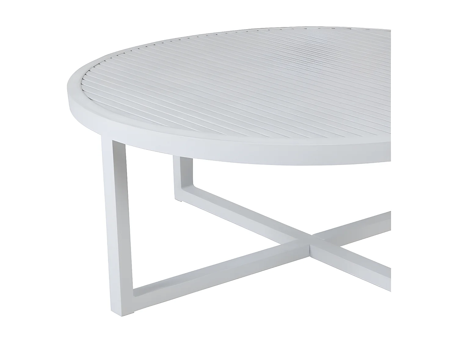 Table basse de jardin en aluminium blanc D 100 cm OSLO