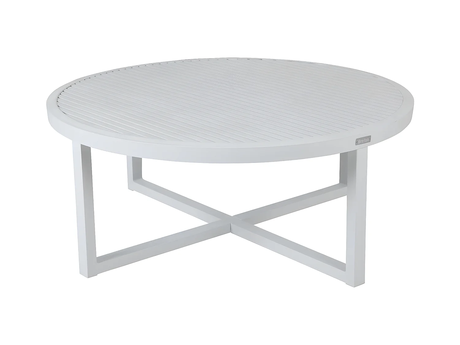 Table basse de jardin en aluminium blanc D 100 cm OSLO