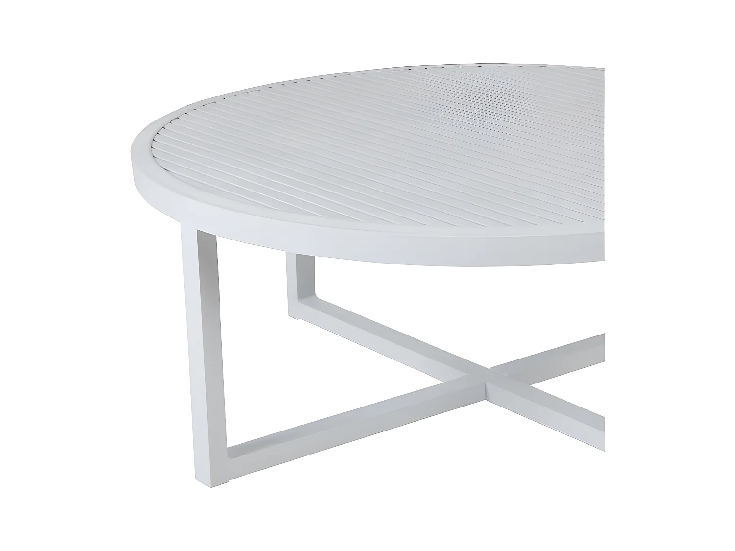 Table basse de jardin en aluminium blanc D 100 cm OSLO