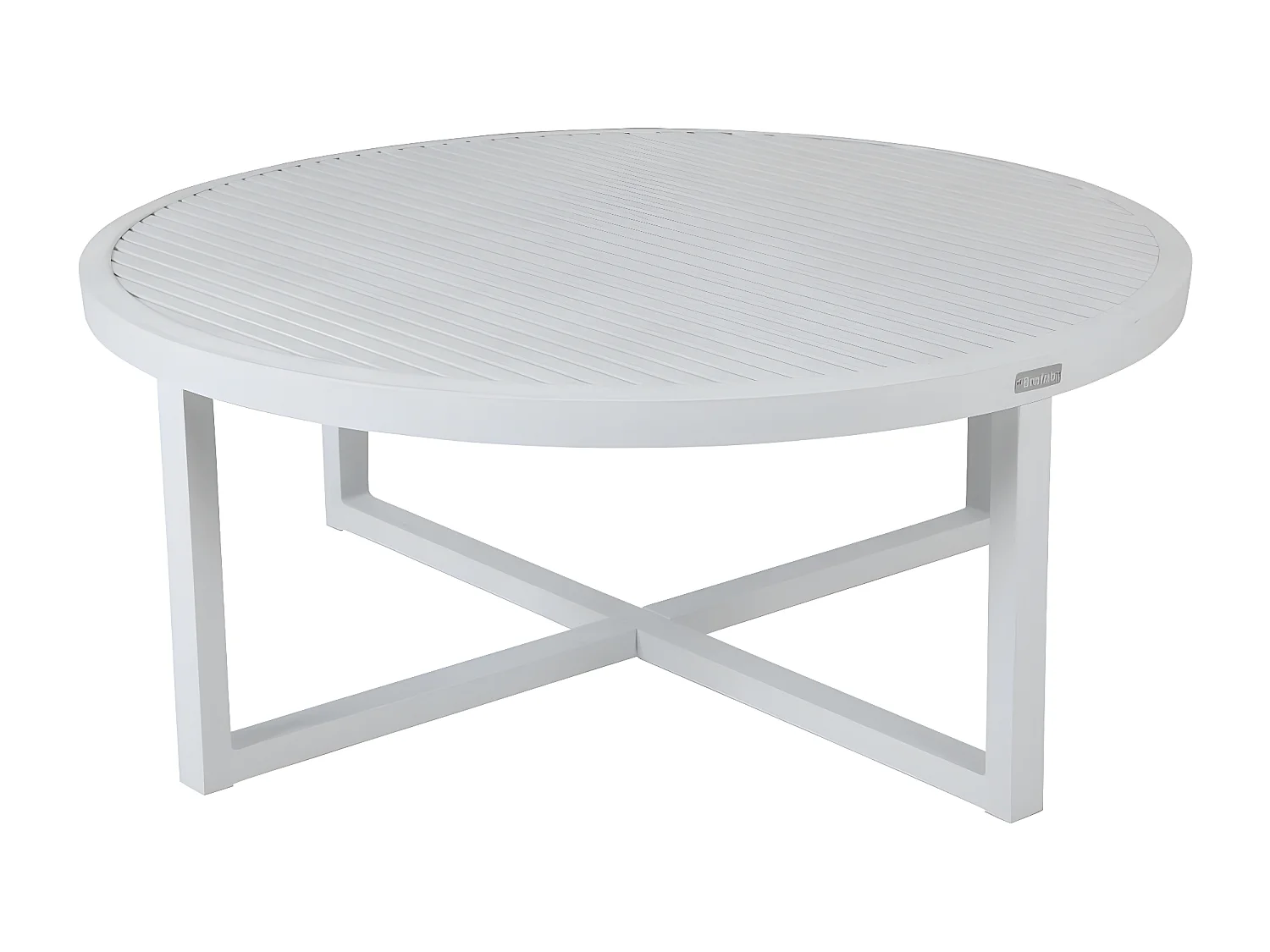 Table basse de jardin en aluminium blanc D 100 cm OSLO