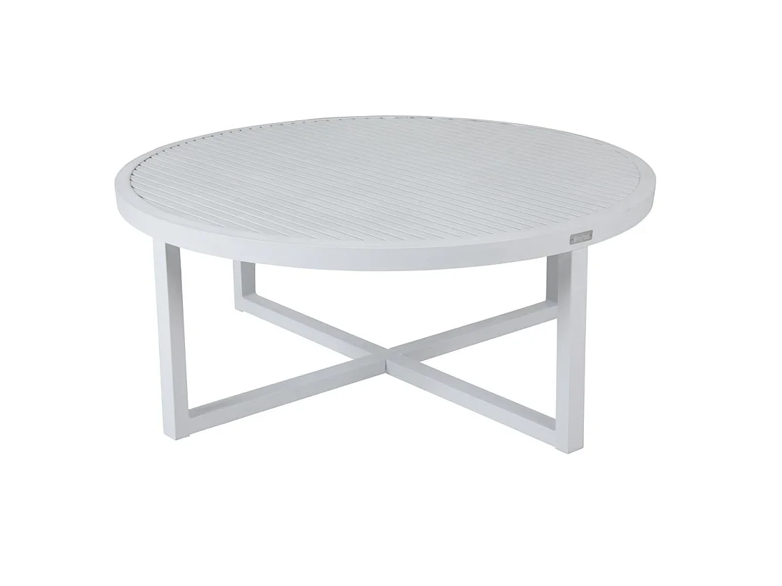 Table basse de jardin en aluminium blanc D 100 cm OSLO