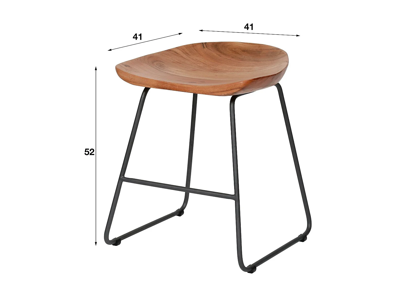 Tabouret bas bois d'acacia (lot de 2) MELBOURNE
