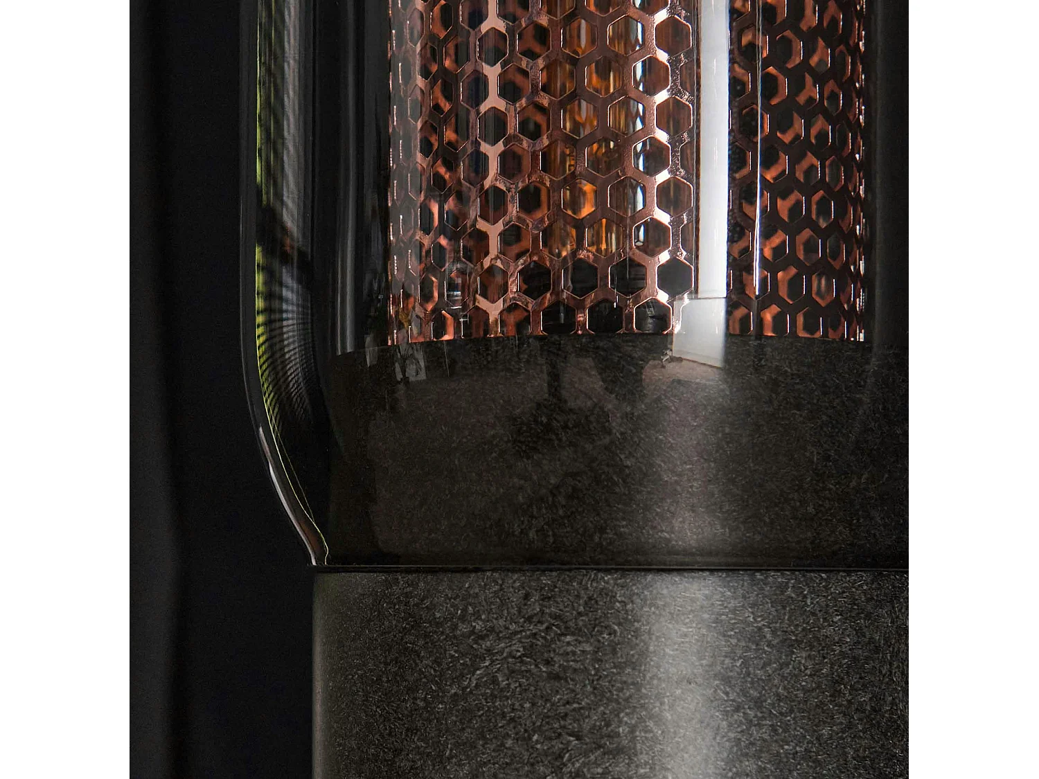 Lampe en verre et métal cuivré NOVA