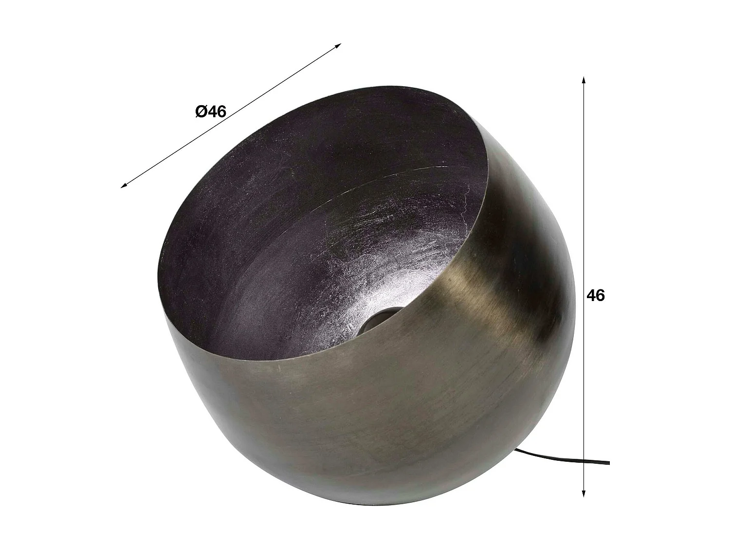 Lampe à poser industrielle cloche noire XL TRIBECA