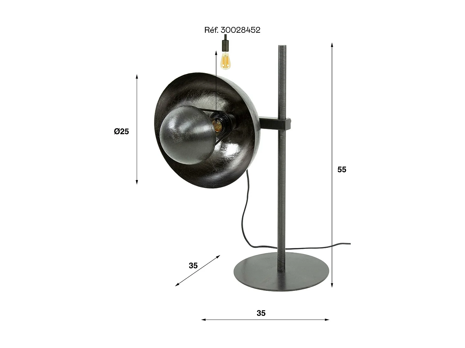 Lampe à poser vintage avec abat-jour réglable RALF