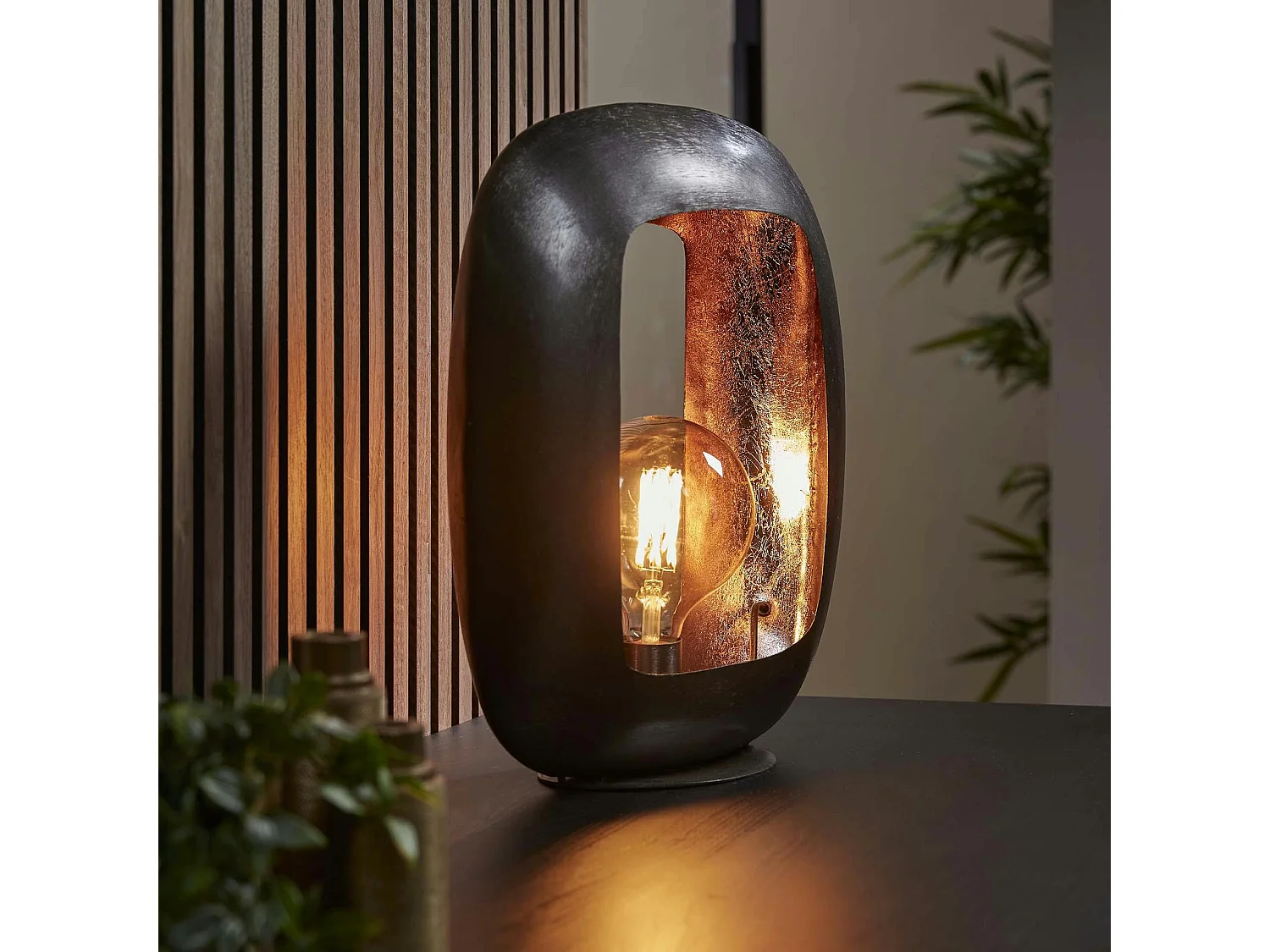 Lampe noire avec cadre épais 44 cm RALF