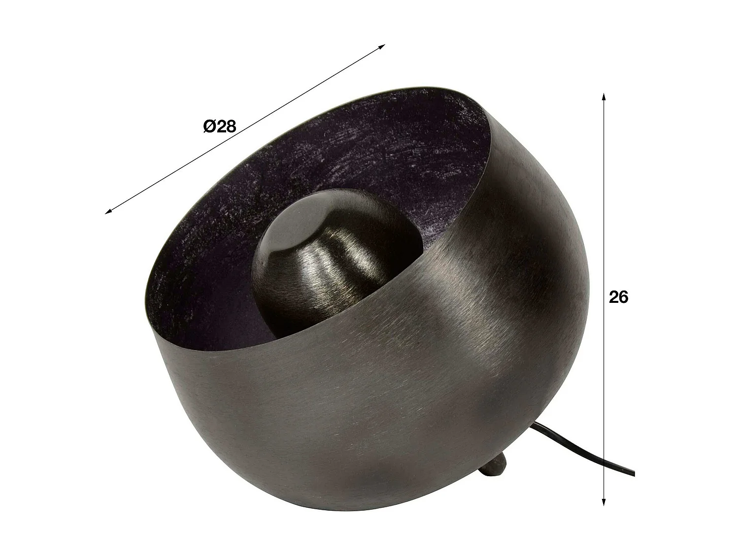 Lampe à poser industrielle cloche noire PM TRIBECA