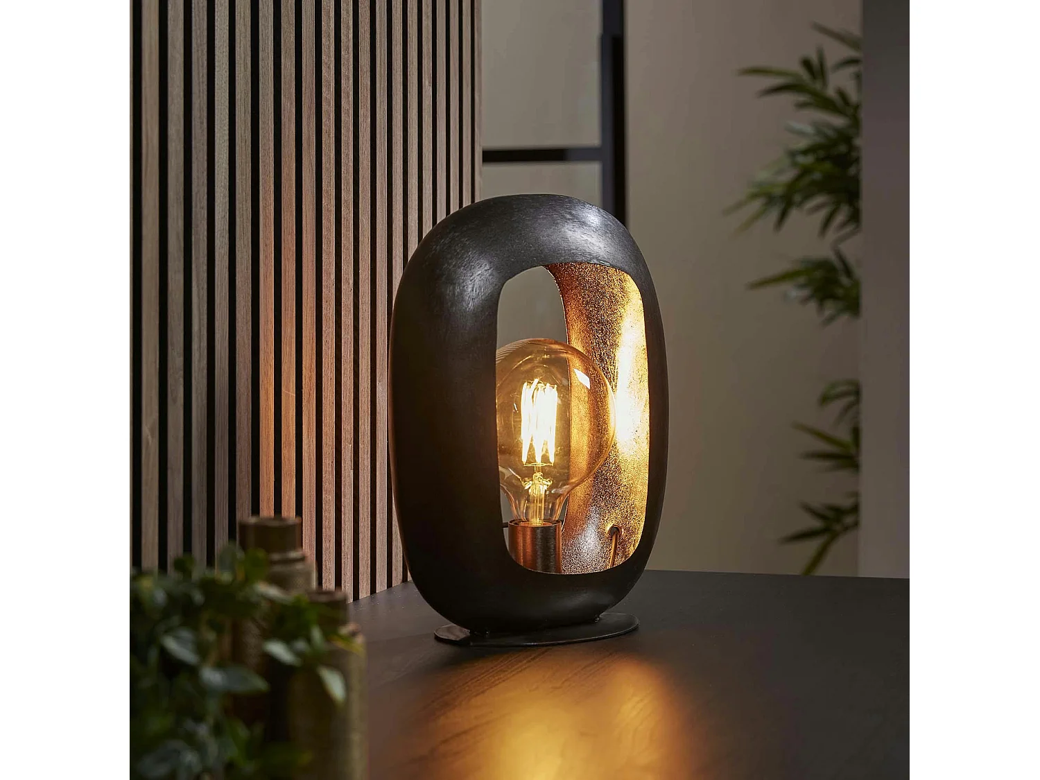 Lampe noire avec cadre épais 35 cm RALF
