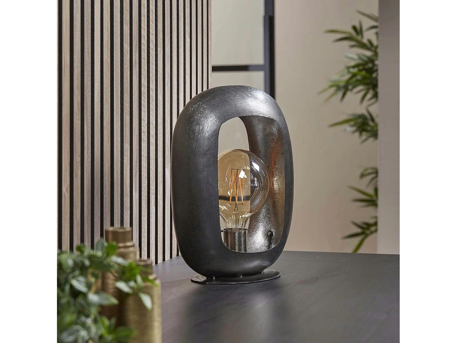 Lampe noire avec cadre épais 35 cm RALF