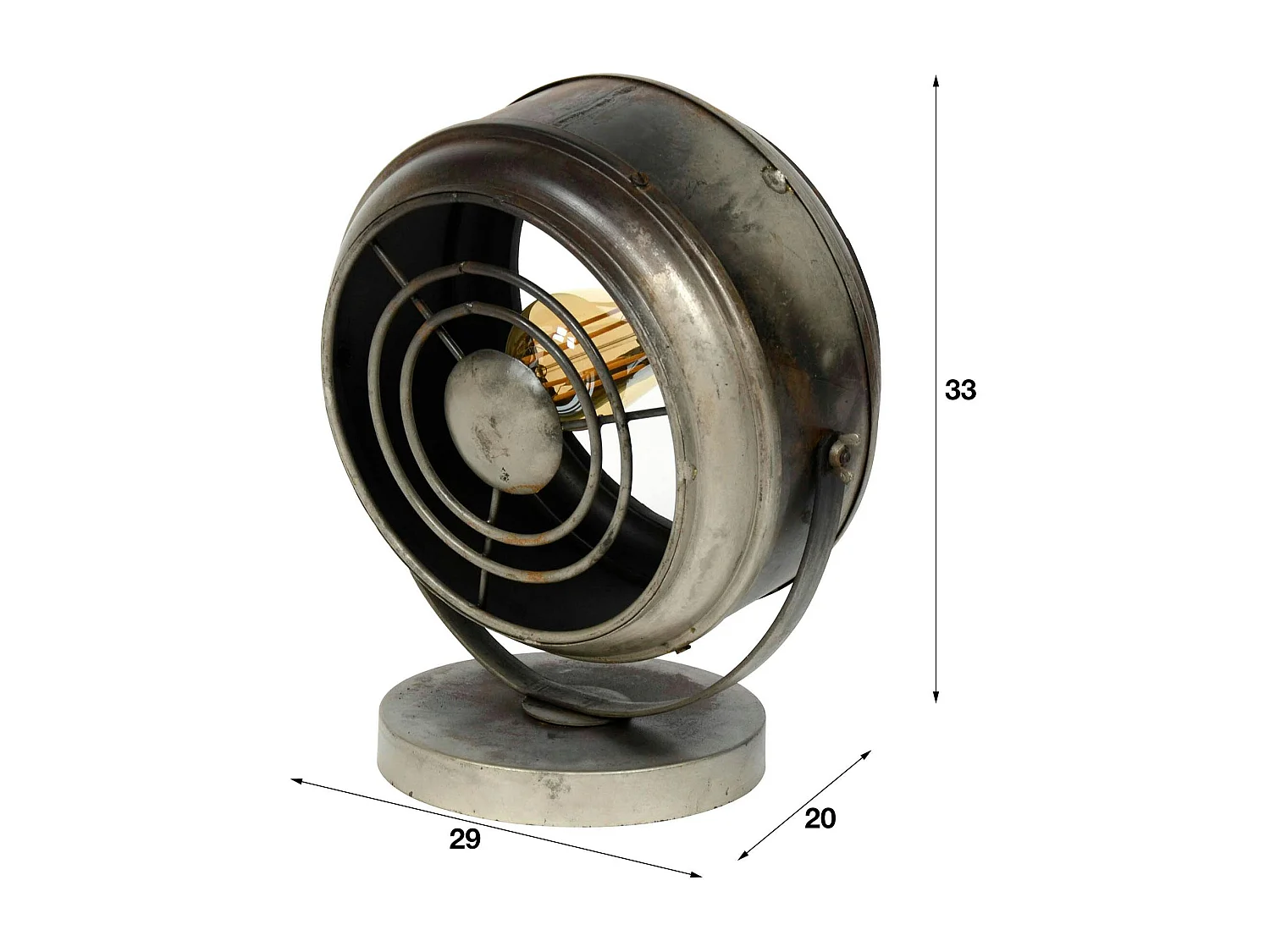 Lampe à poser industrielle forme ronde TRIBECA