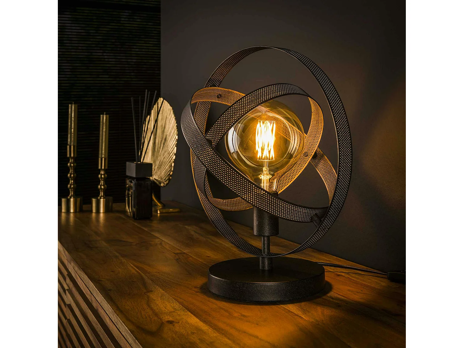 Lampe à poser industrielle forme globe RALF