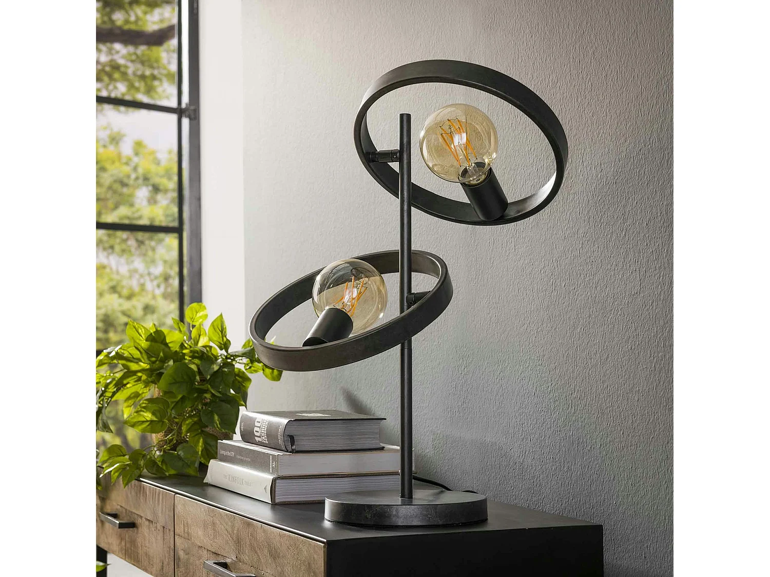 Lampe à poser industrielle 2 anneaux RALF