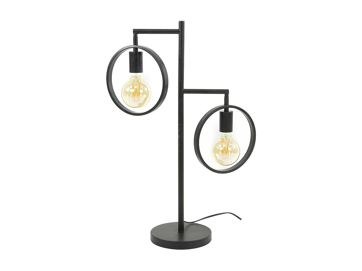 Lampe décorative 2 anneaux, finition charbon RALF