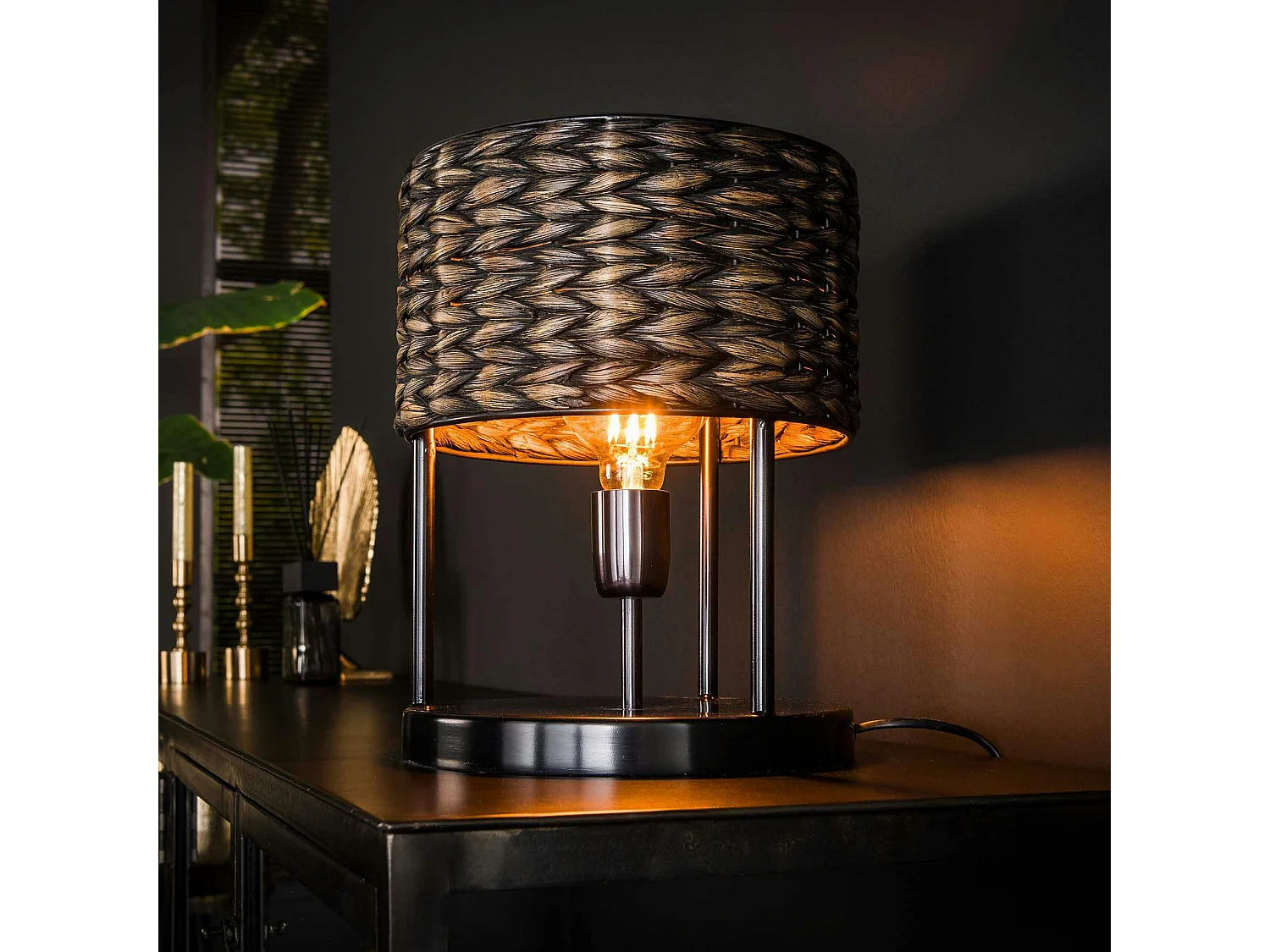 Lampe de salon en jacinthe d'eau TASMANIE