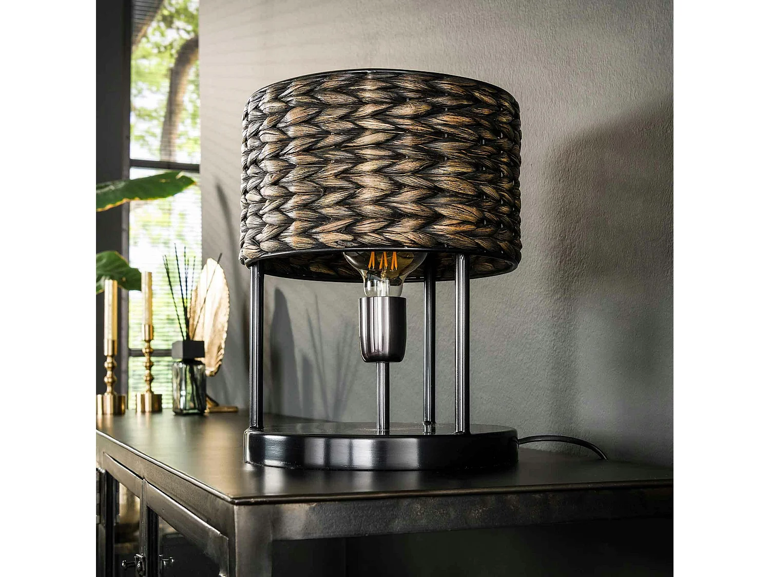 Lampe de salon en jacinthe d'eau TASMANIE