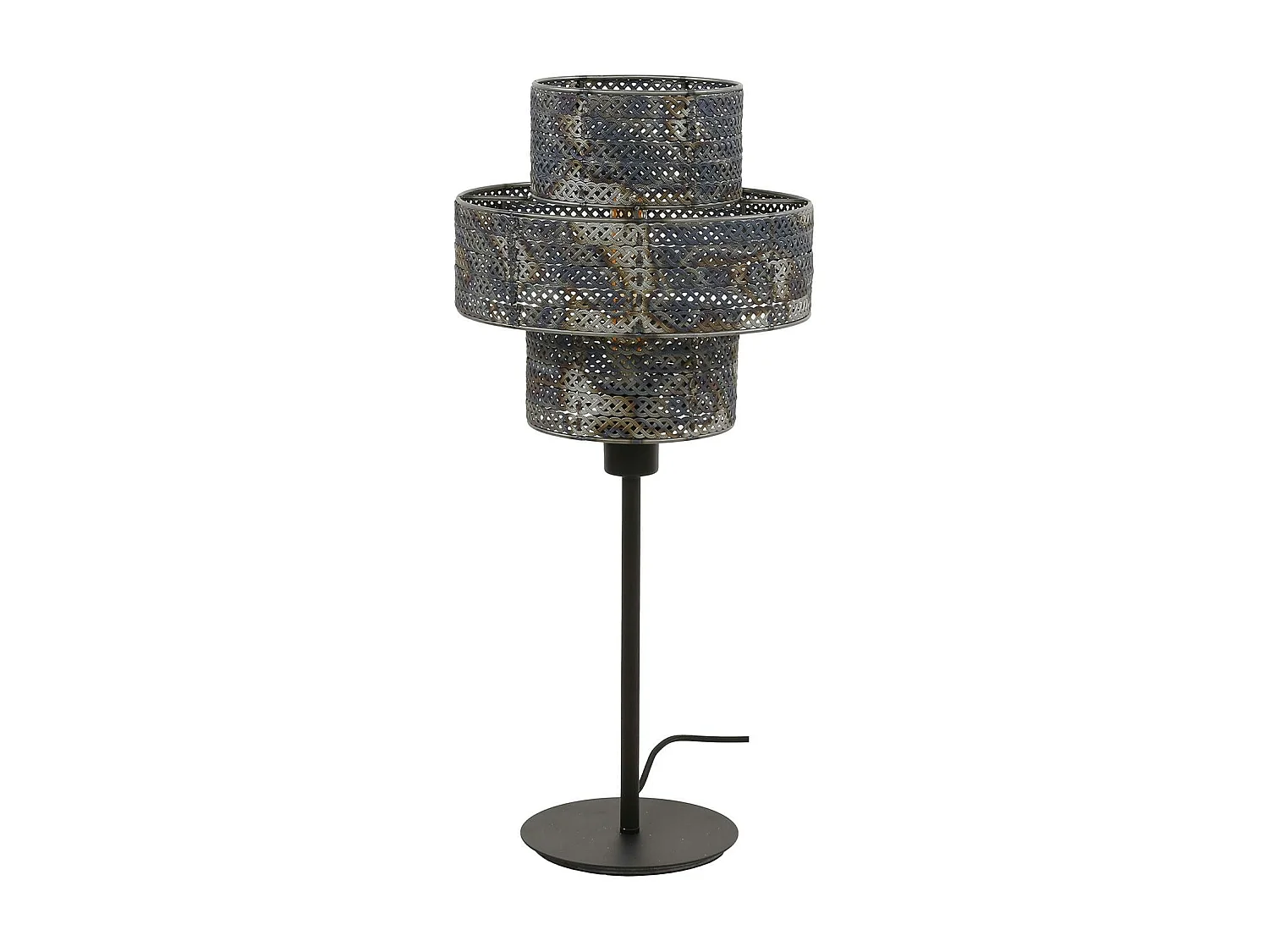 Lampe d'ambiance avec abat-jour frise métallique TRIBECA