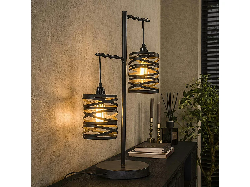 Lampe à poser ruban 2 abat-jours RALF