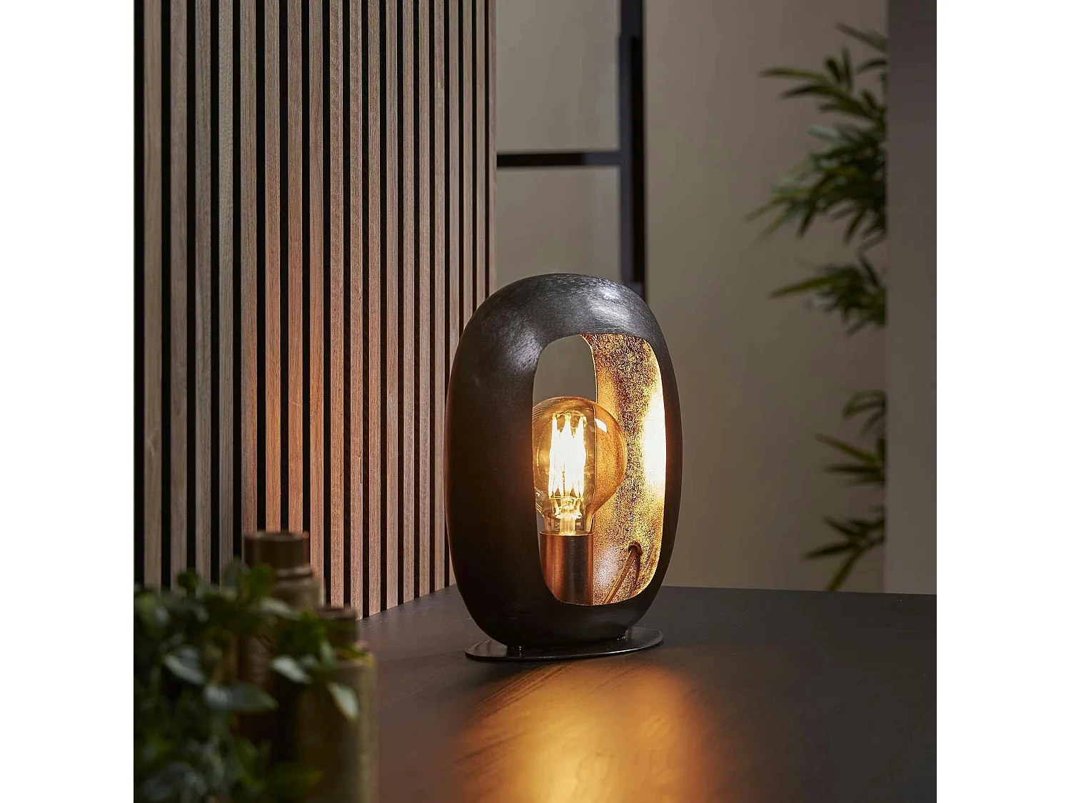 Lampe noire avec cadre épais 30 cm RALF