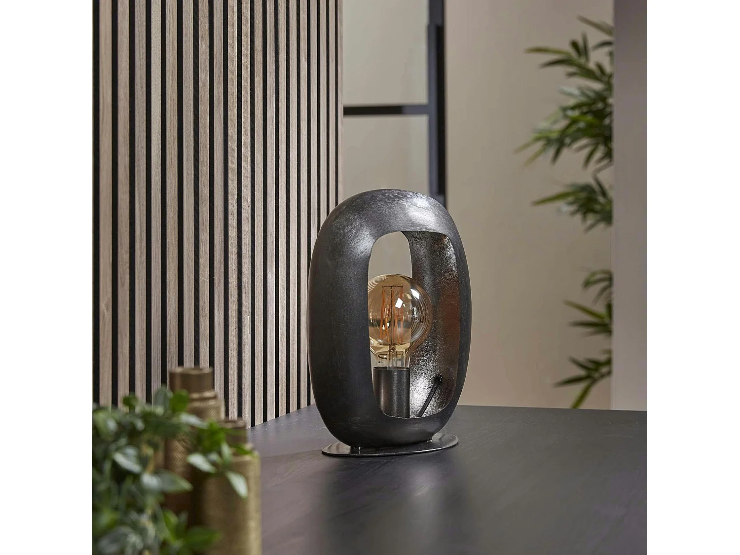 Lampe noire avec cadre épais 30 cm RALF