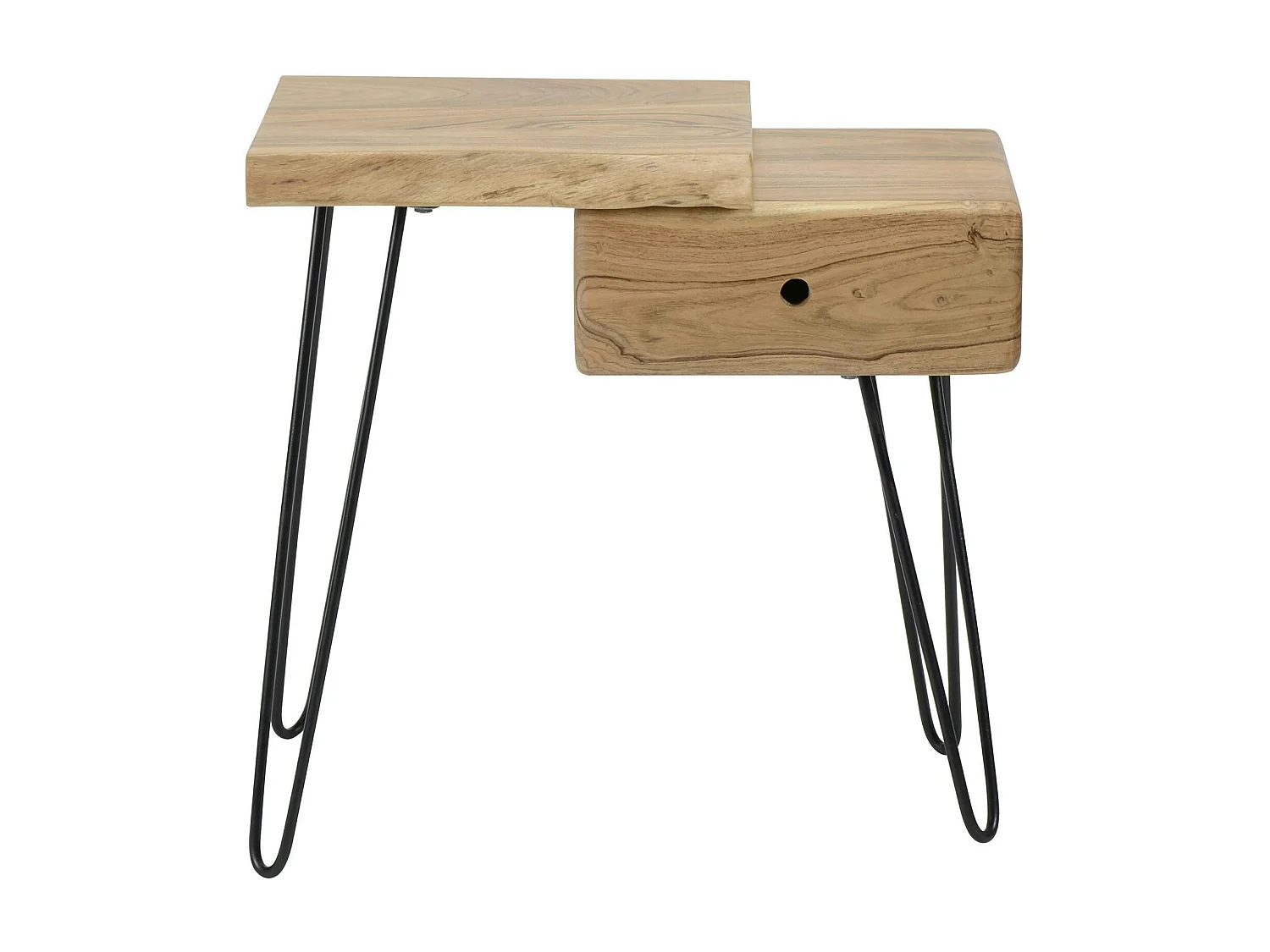 Table de chevet bois métal (côté gauche) MELBOURNE