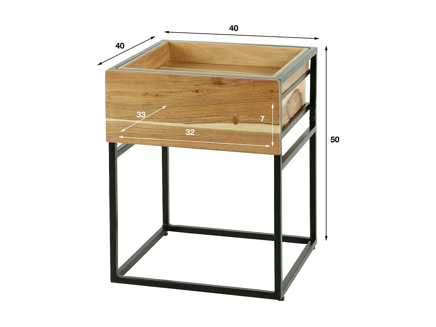 Table de chevet moderne 1 tiroir, 1 plateau MELBOURNE