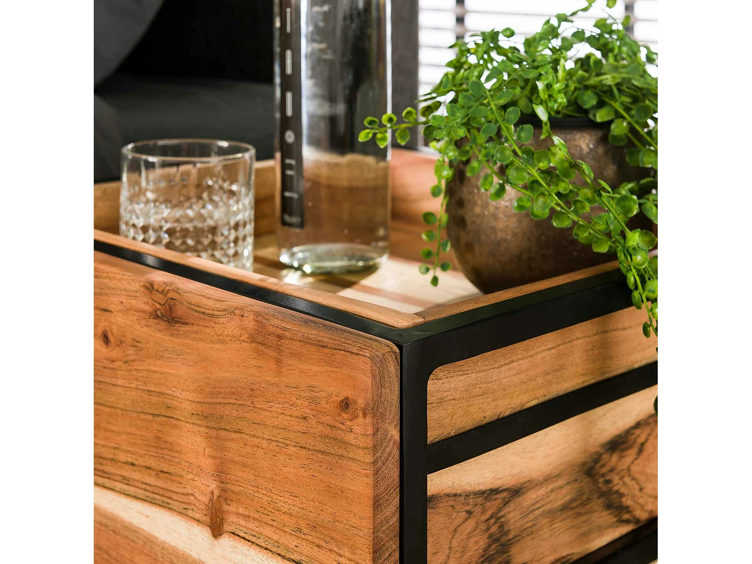 Table de chevet moderne 1 tiroir, 1 plateau MELBOURNE