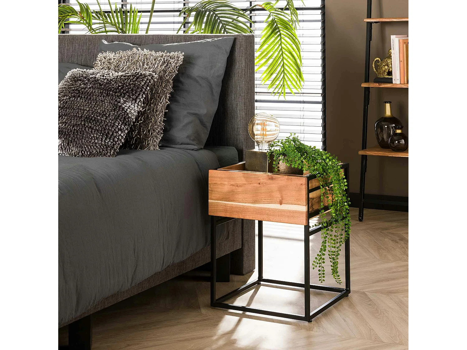 Table de chevet moderne 1 tiroir, 1 plateau MELBOURNE