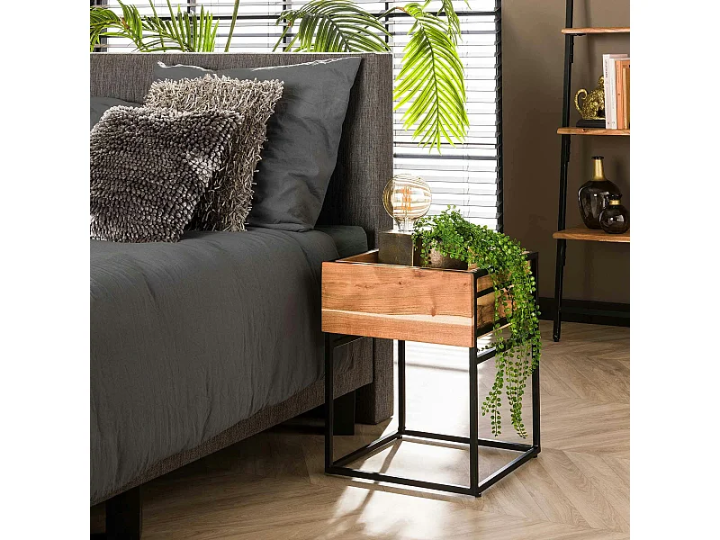 Table de chevet moderne 1 tiroir, 1 plateau MELBOURNE