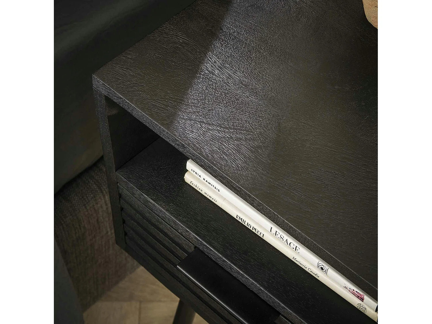 Chevet noir 1 tiroir 1 niche LUCKNOW