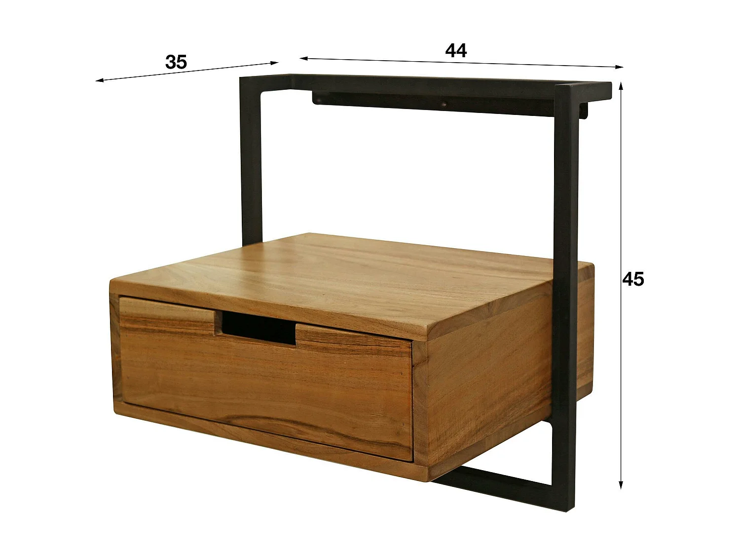 Table de chevet suspendue en bois et métal MELBOURNE