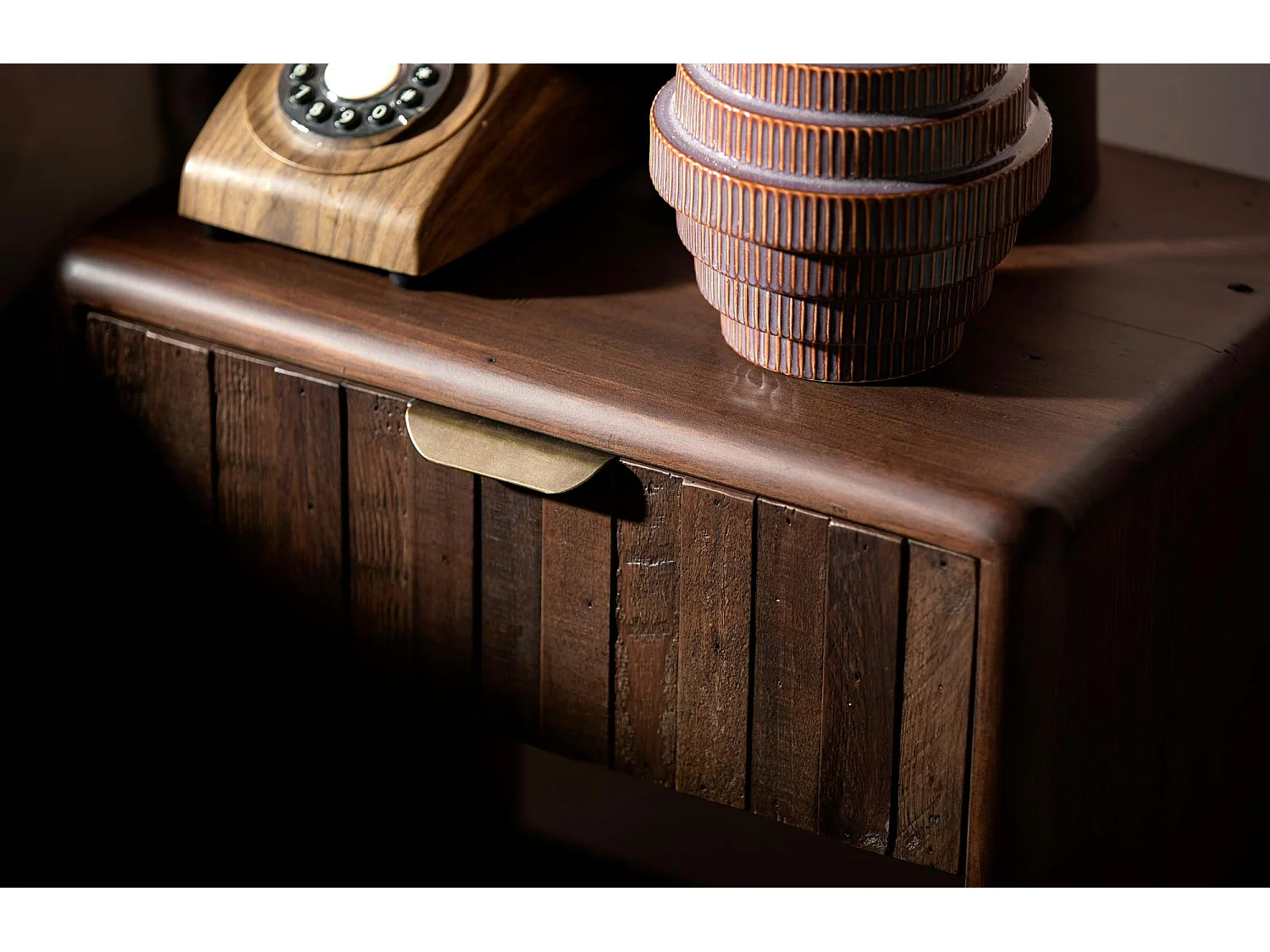 Table de chevet bois recyclé brun QUEENSTOWN