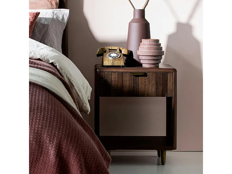 Table de chevet bois recyclé brun QUEENSTOWN