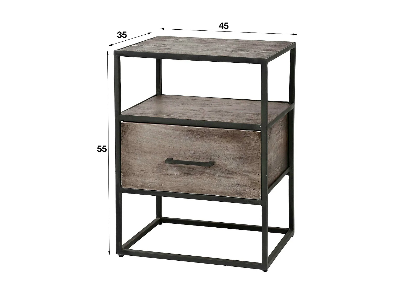 Chevet bois grisé OBAN