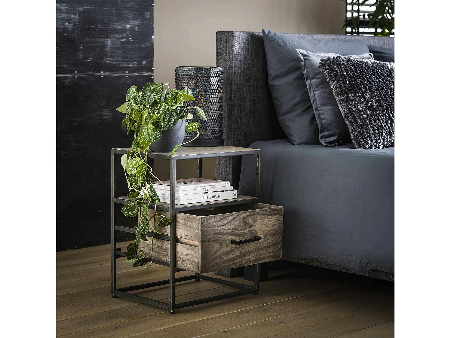 Chevet bois grisé OBAN