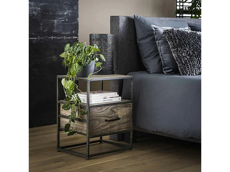 Chevet bois grisé OBAN