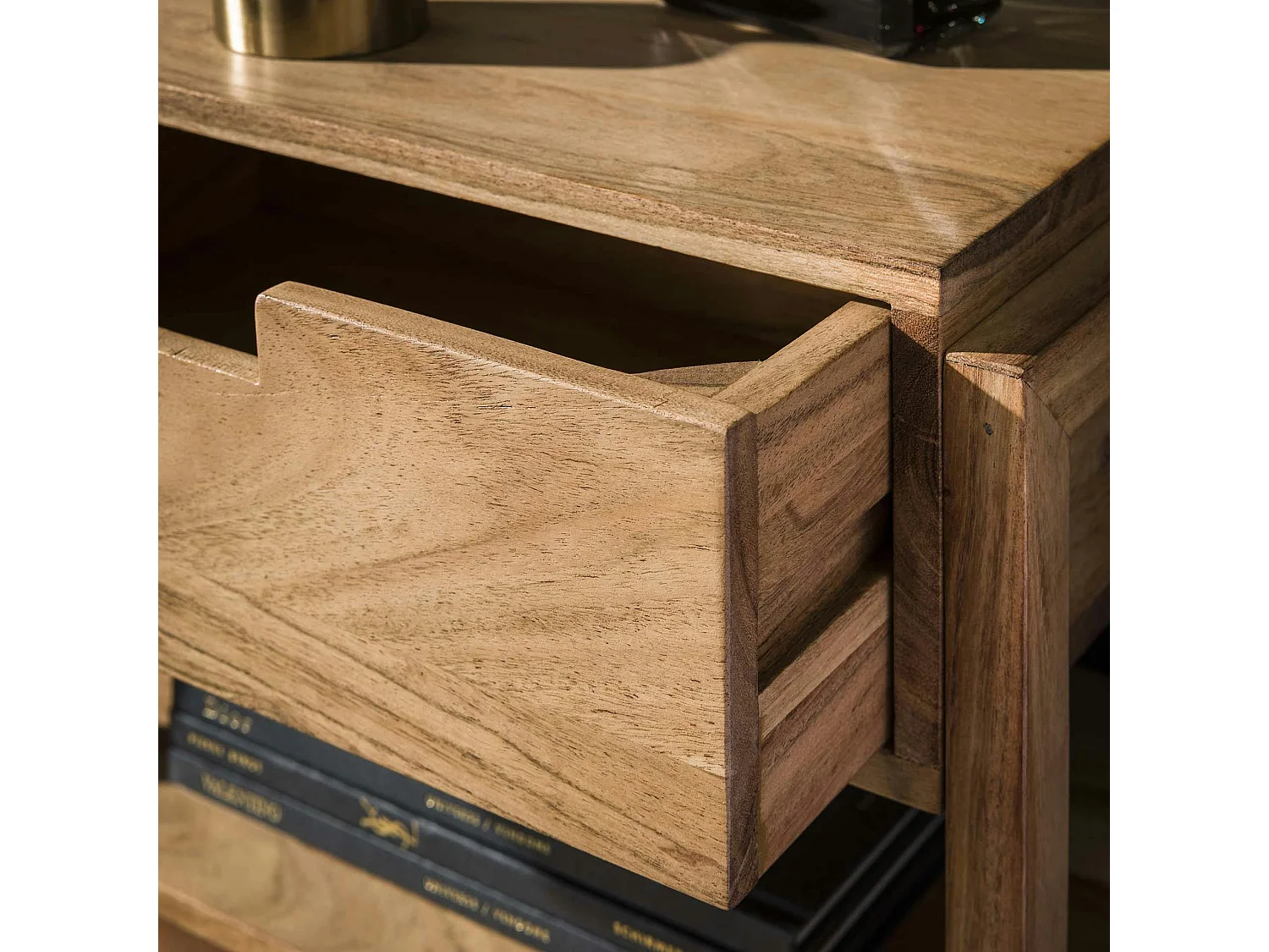 Table de chevet en bois d'acacia 1 tiroir suspendu MELBOURNE