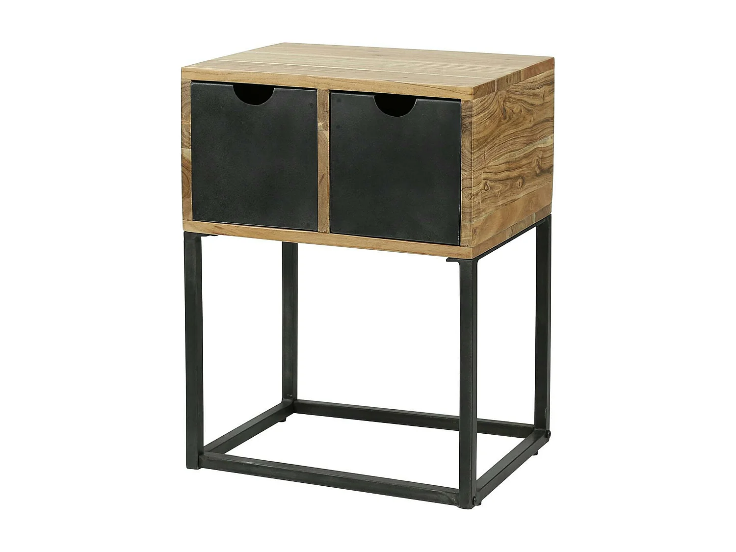 Table de chevet industrielle tiroirs métal BUNBURY