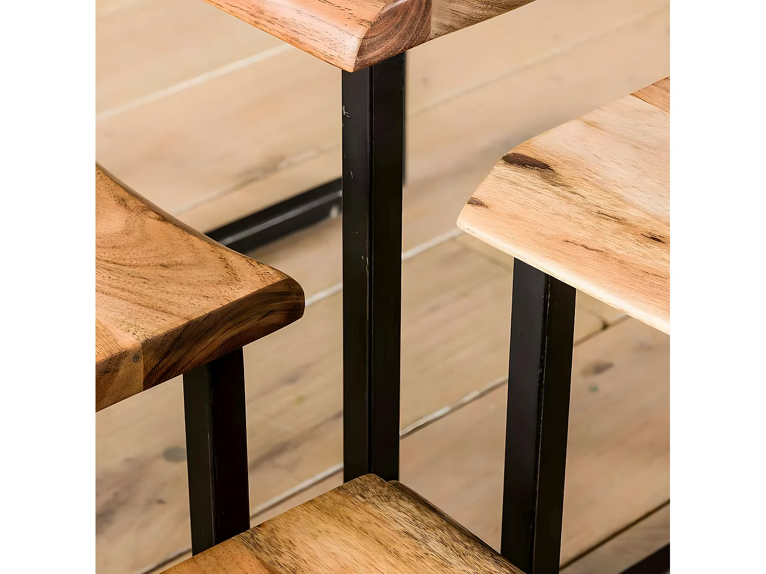 Table de chevet industrielle tiroirs métal BUNBURY