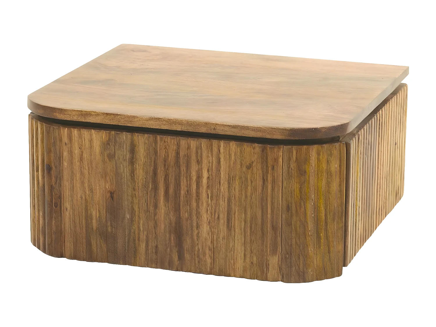 Table de chevet murale en bois de manguier motif baguette 1 tiroir DELHI