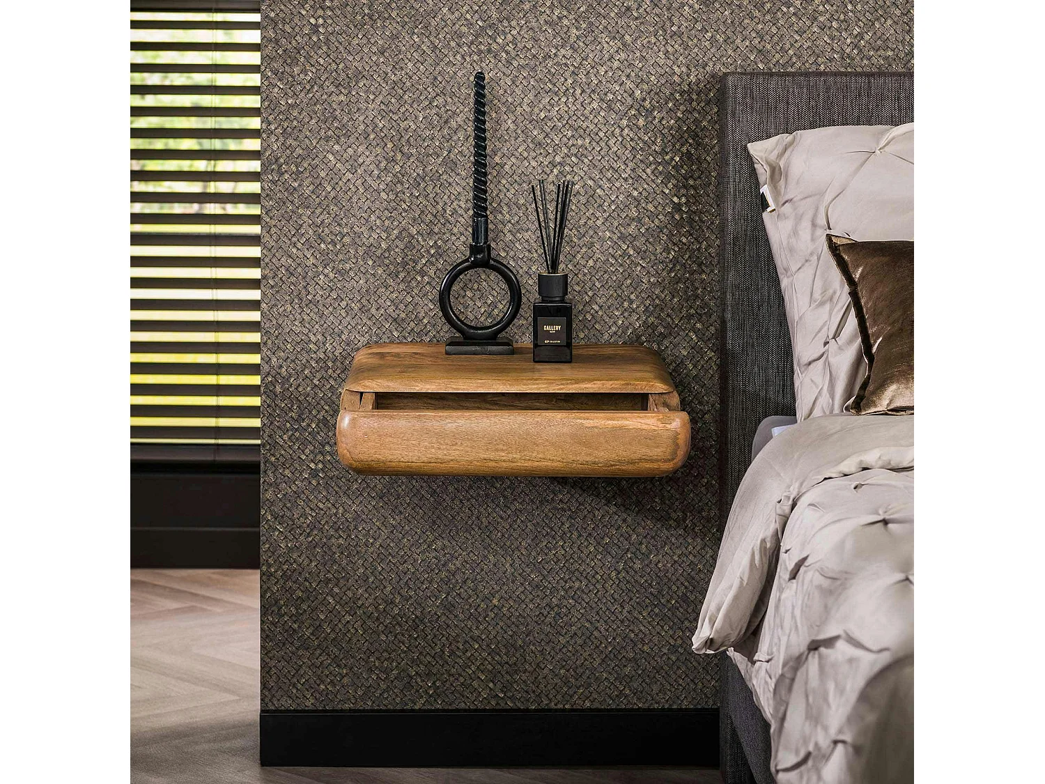 Table de nuit murale en bois de manguier DELHI