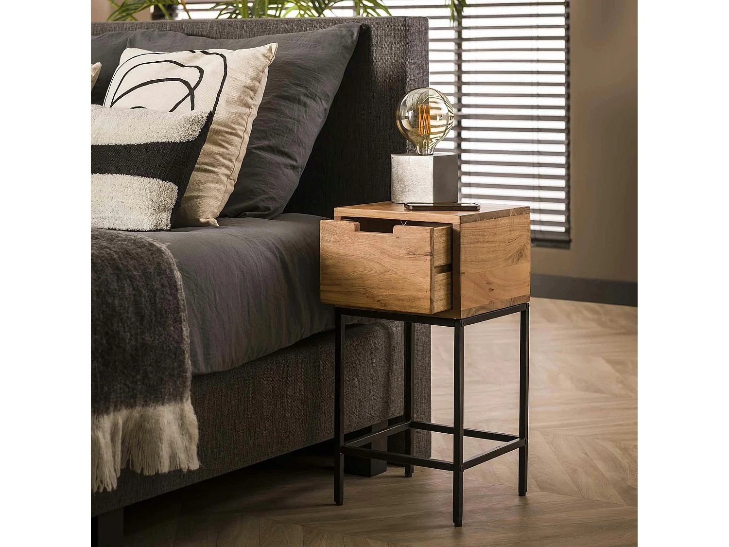 Petite table de chevet en bois 1 tiroir MELBOURNE