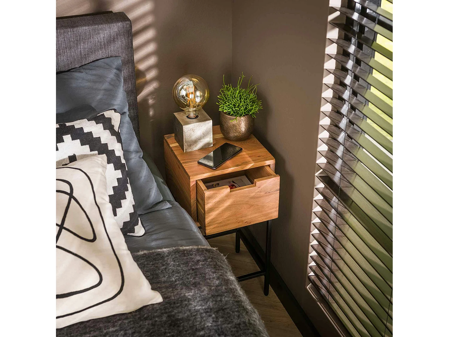 Petite table de chevet en bois 1 tiroir MELBOURNE