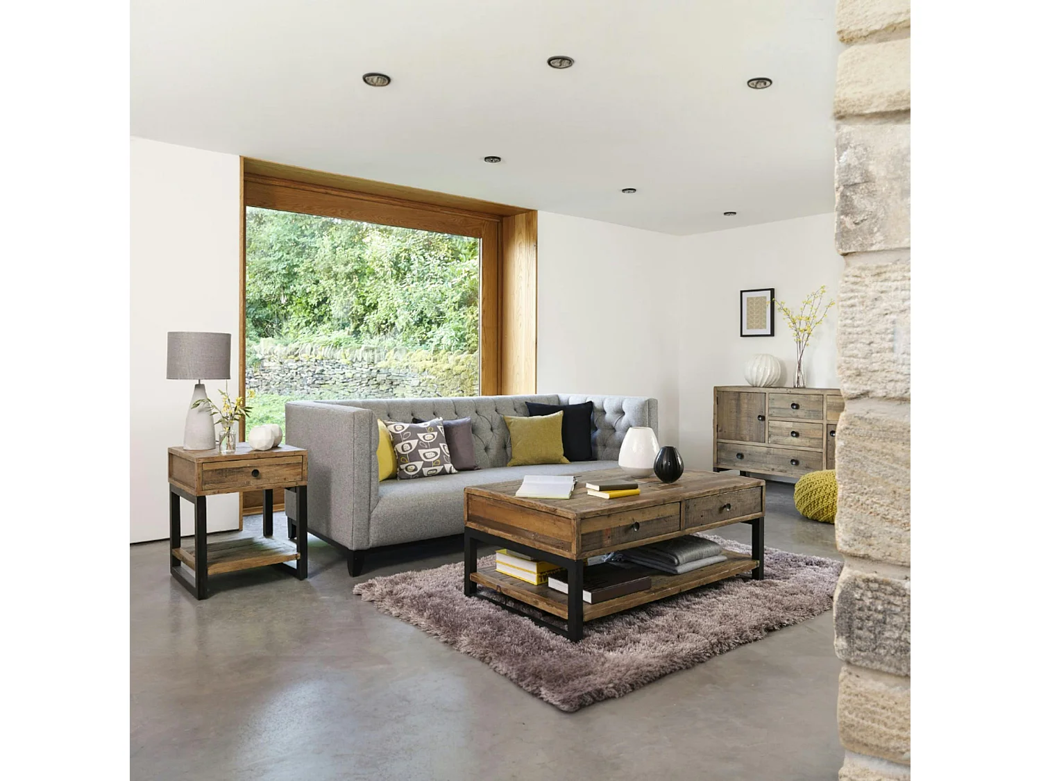 Chevet bout de canapé bois recyclé BRISBANE