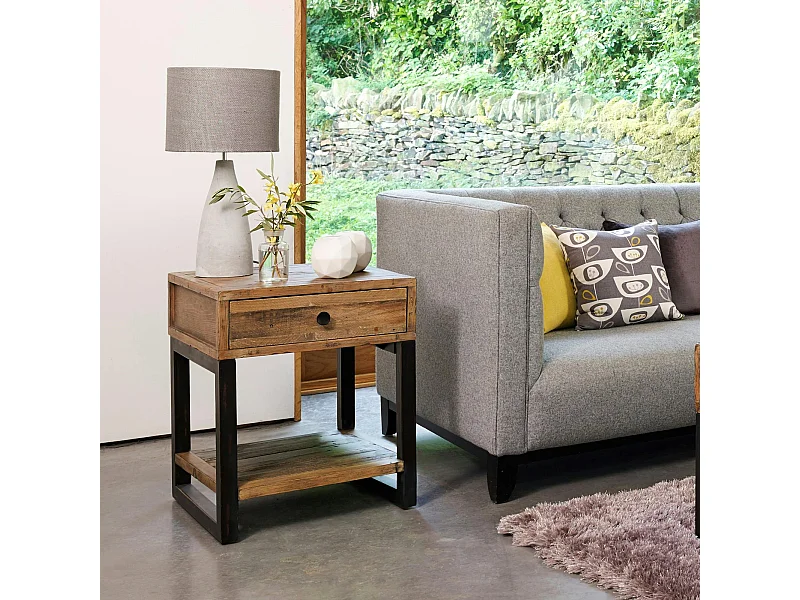 Chevet bout de canapé bois recyclé BRISBANE