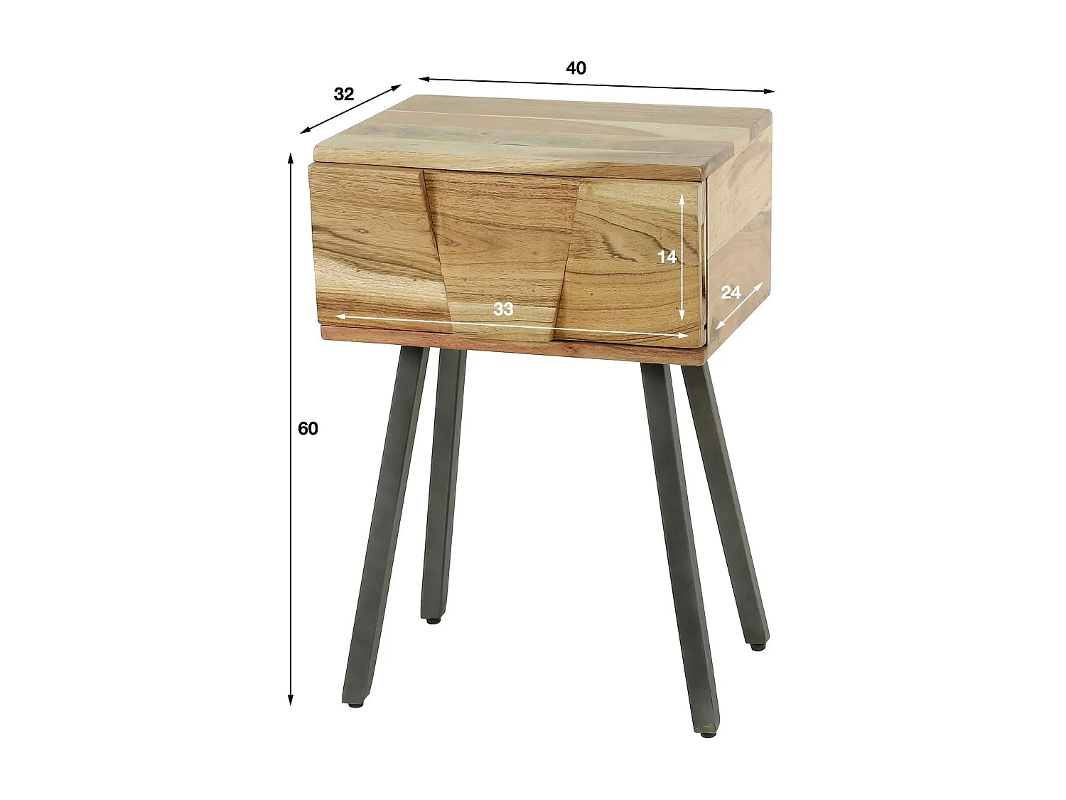 Table de chevet moderne 1 tiroir en relief MELBOURNE