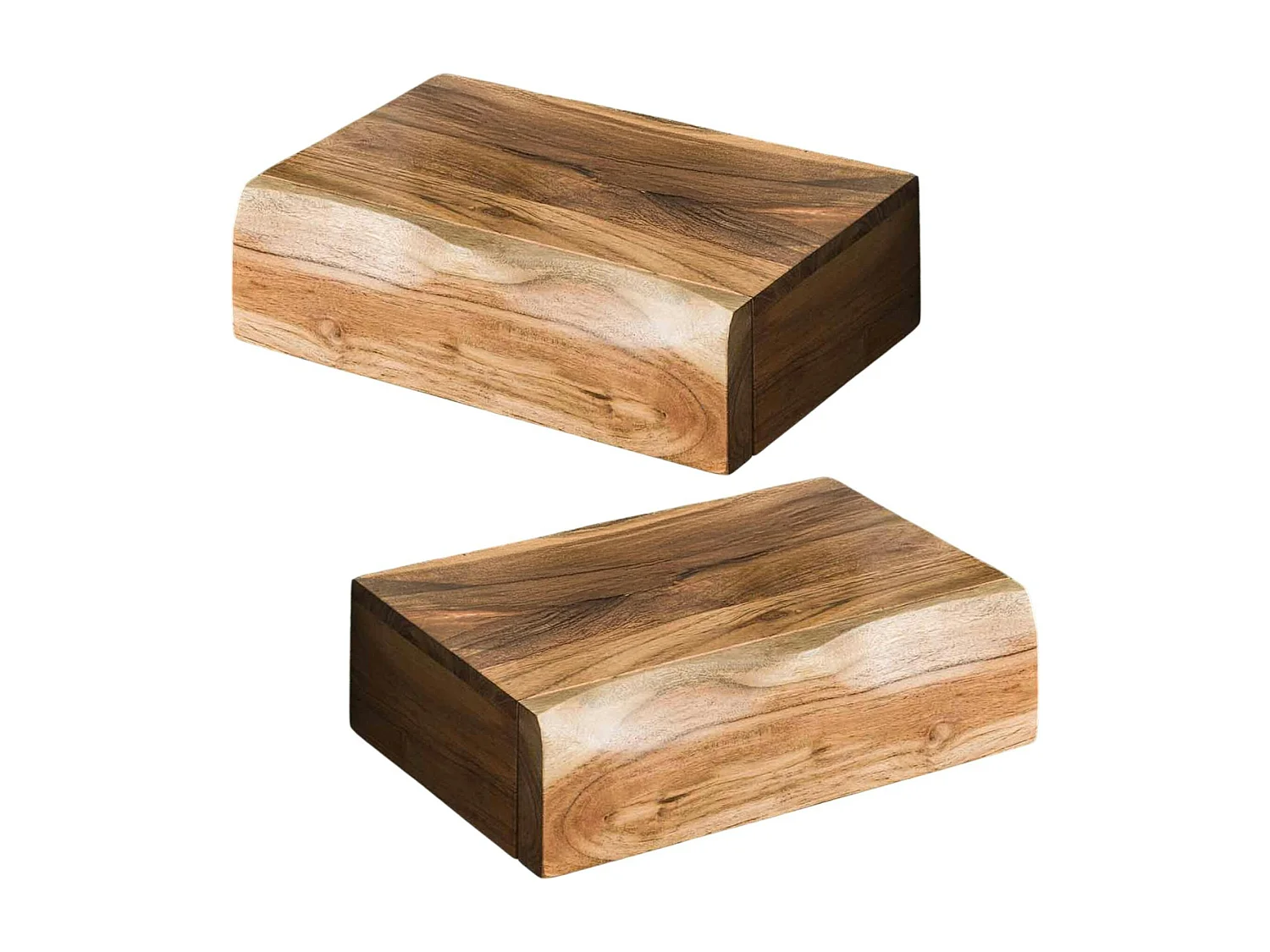 Petite table de chevet murale en bois clair 1 tiroir (lot de 2) MELBOURNE