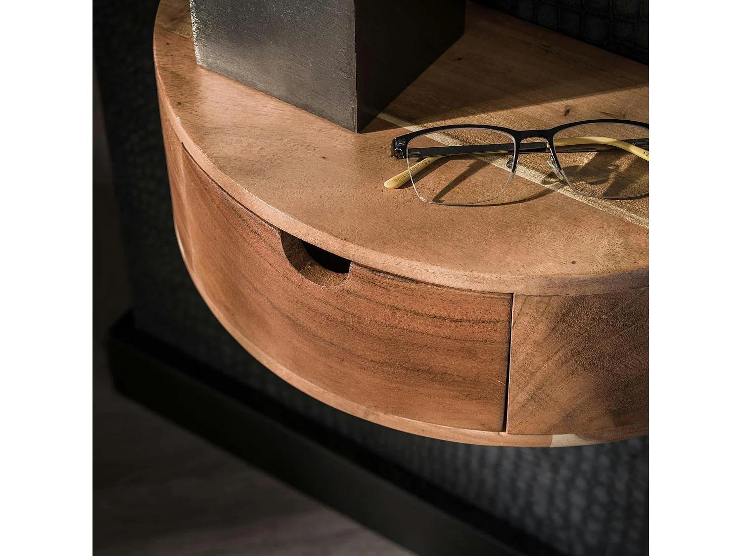 Table de chevet murale courbe 1 tiroir MELBOURNE