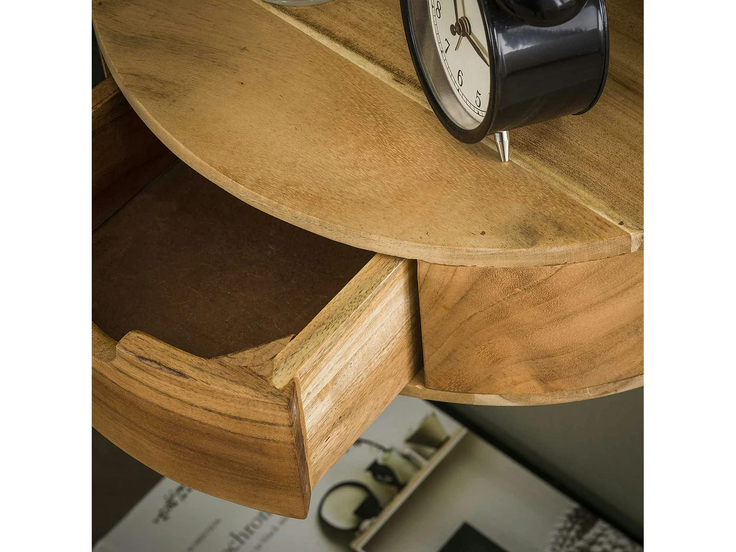 Table de chevet murale courbe 1 tiroir MELBOURNE