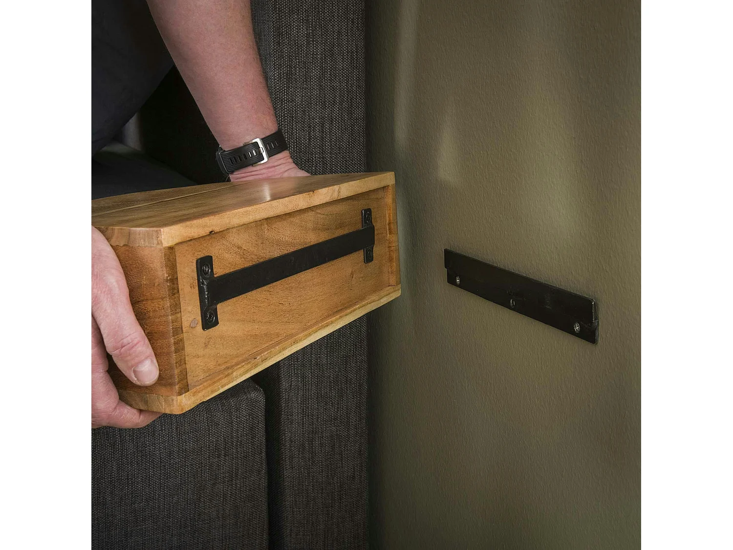 Table de chevet murale courbe 1 tiroir MELBOURNE